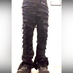 CUSTOM 1/1 distressed/stacked denim